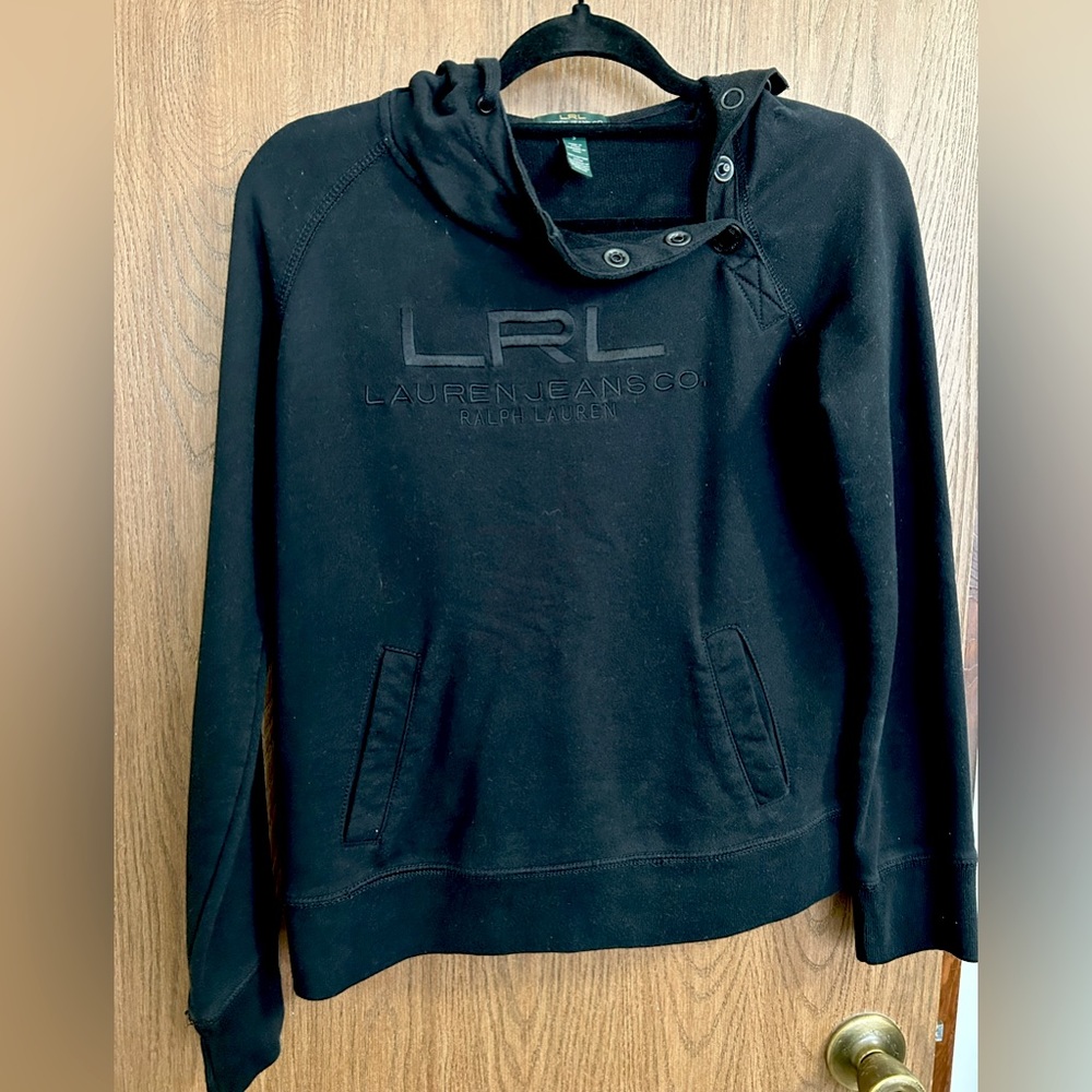 LRL Hooded Women’s Lightweight Black Sweatshirt- Small